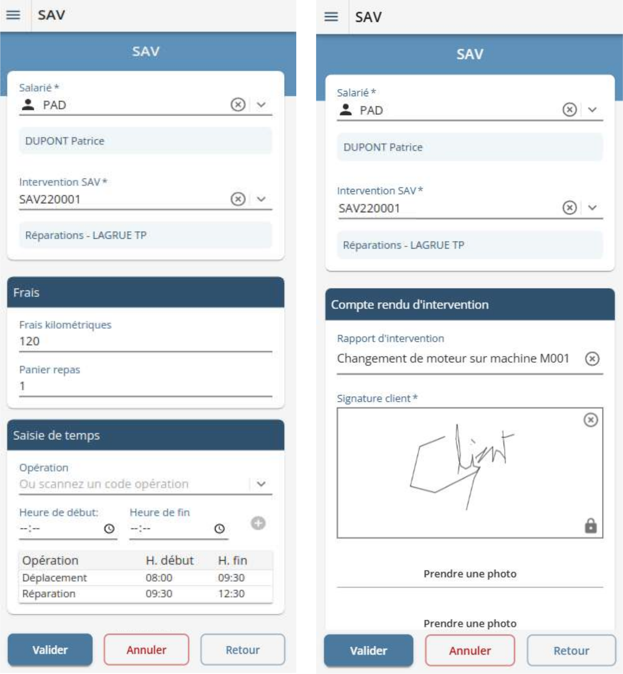 Application de SAV mobile Application de SAV mobile