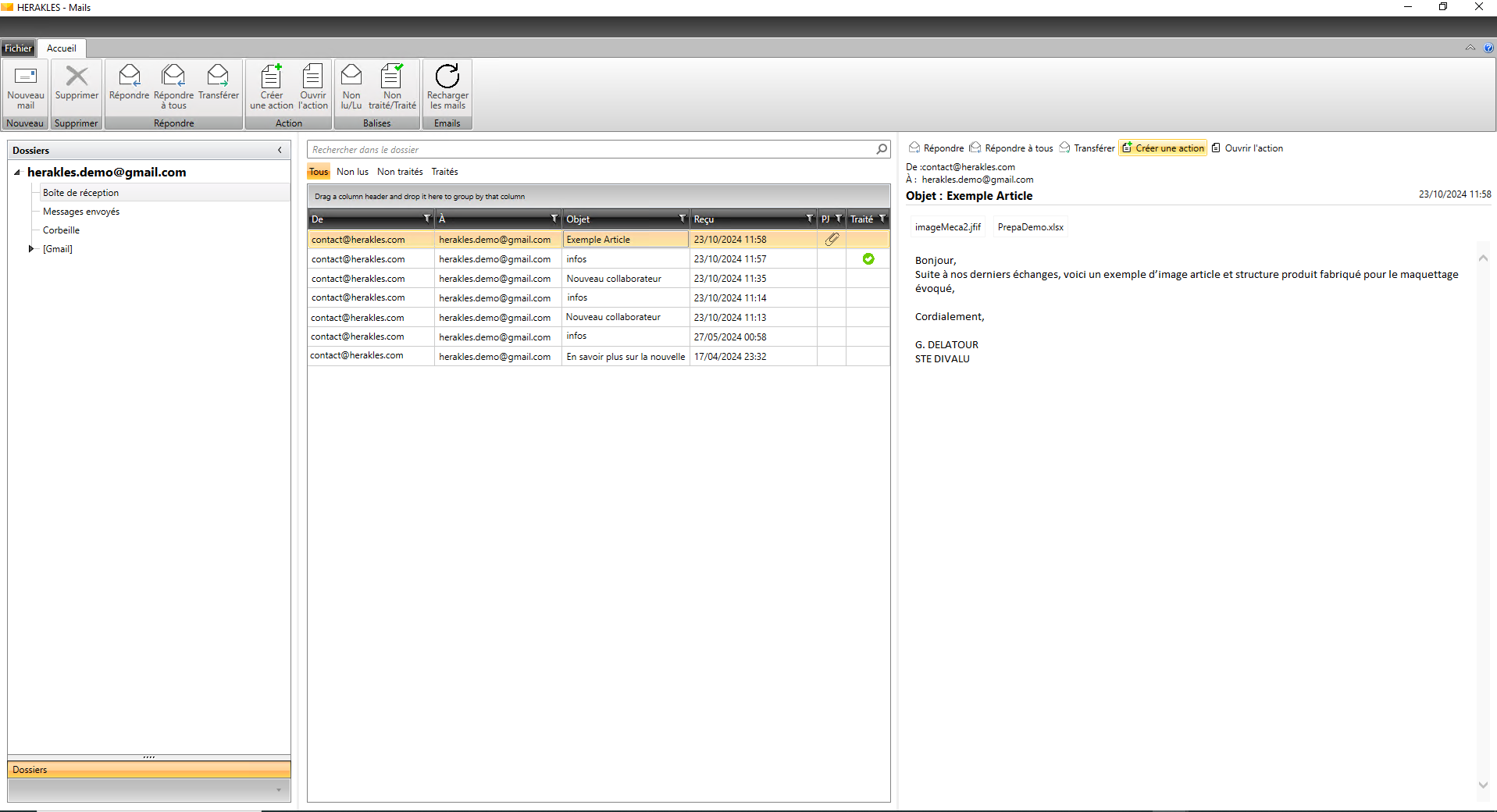 La messagerie intégrée à la CRM HERAKLES ERP La messagerie intégrée à la CRM HERAKLES ERP