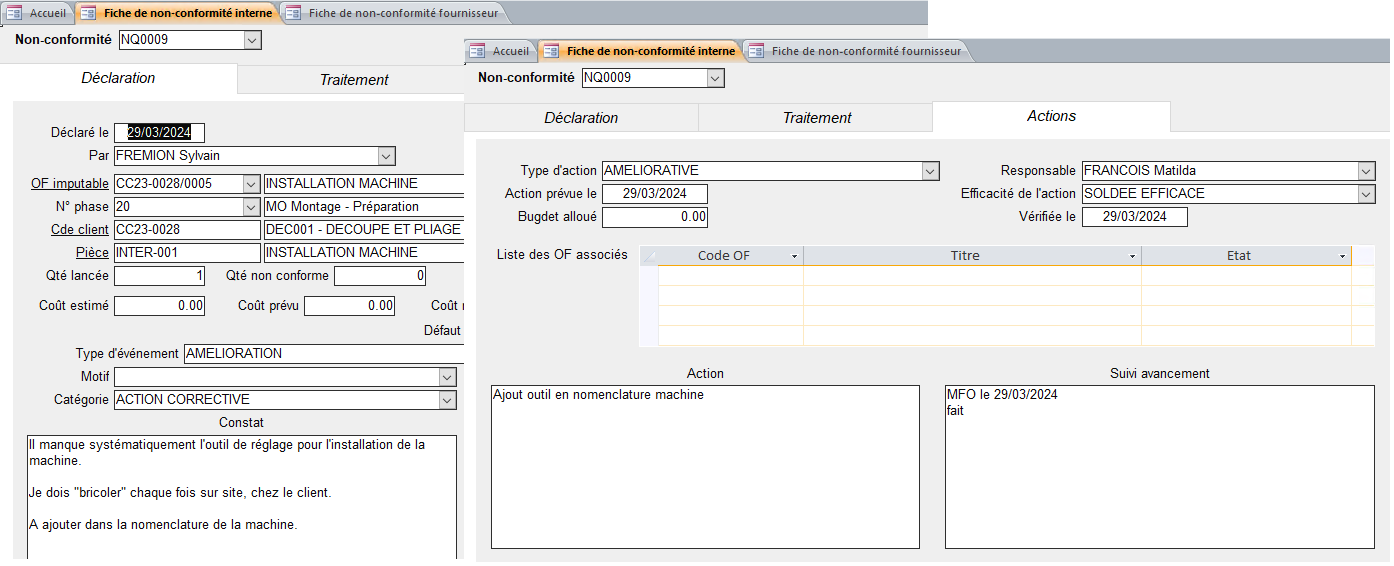 Fiche de non conformité logiciel ERP GPAO Herakles Fiche de non conformité logiciel ERP GPAO HERAKLES