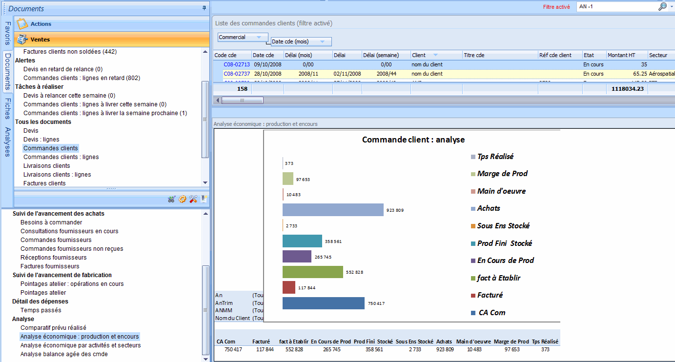 Une analyse de commande avec le logiciel ERP HERAKLES Une analyse de commande avec le logiciel ERP HERAKLES