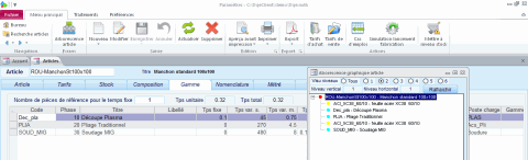 La gamme d'un article dans le logiciel ERP HERAKLES La gamme d'un article dans le logiciel ERP HERAKLES