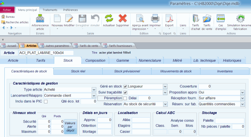 Consultation du stock d'un article dans le logiciel ERP HERAKLES Consultation du stock d'un article dans le logiciel ERP HERAKLES