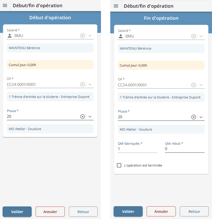 Saisie du suivi de production en atelier par code barre Saisie du suivi de production en atelier par code barre